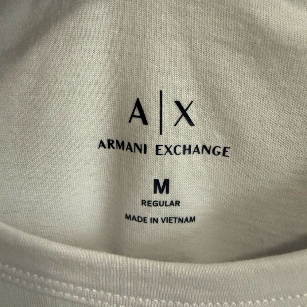 NWT Armani Exchange White T-Shirt with Black AX Logo Medium - Picture 3 of 6